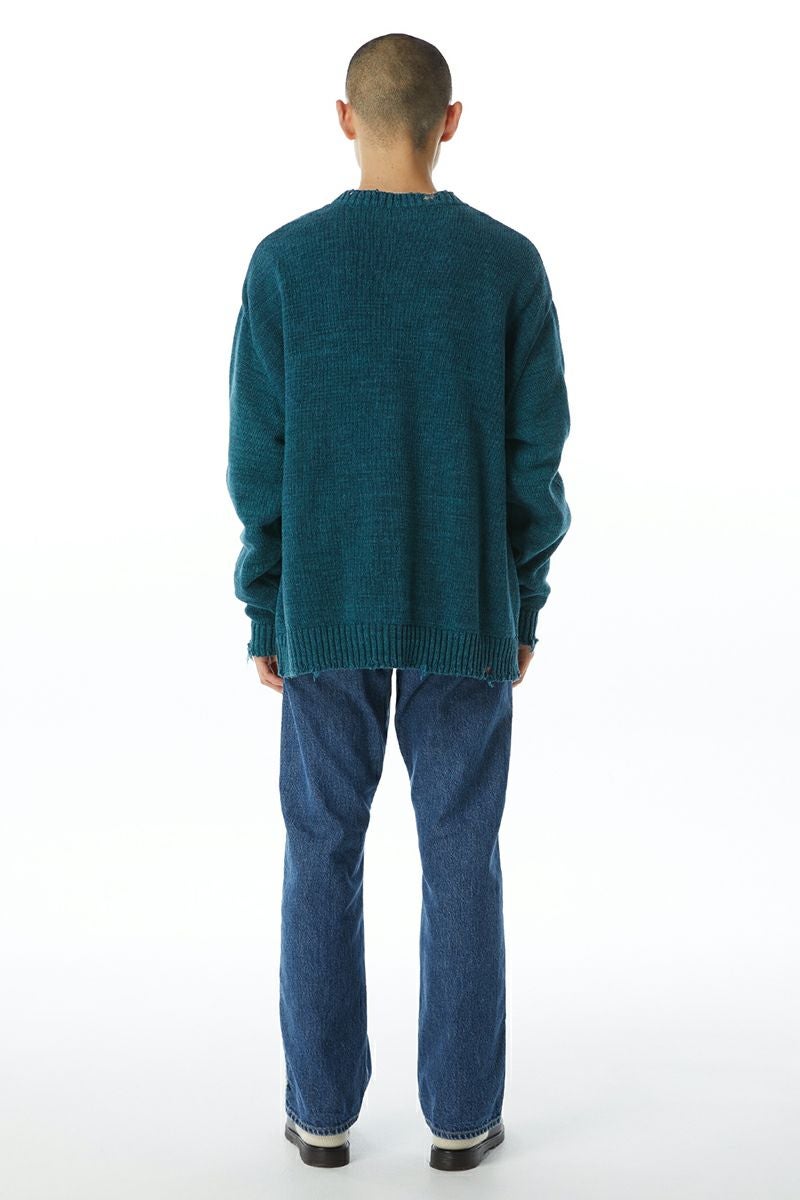 KURO(クロ)RECYCLE COTTON DAMAGE CREW NECK SWEATER リサイクルコットンダメージクルーネックセーター 963432 -5