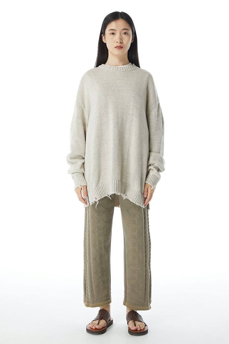 KURO(クロ)RECYCLE COTTON DAMAGE CREW NECK SWEATER リサイクルコットンダメージクルーネックセーター 963432 -6