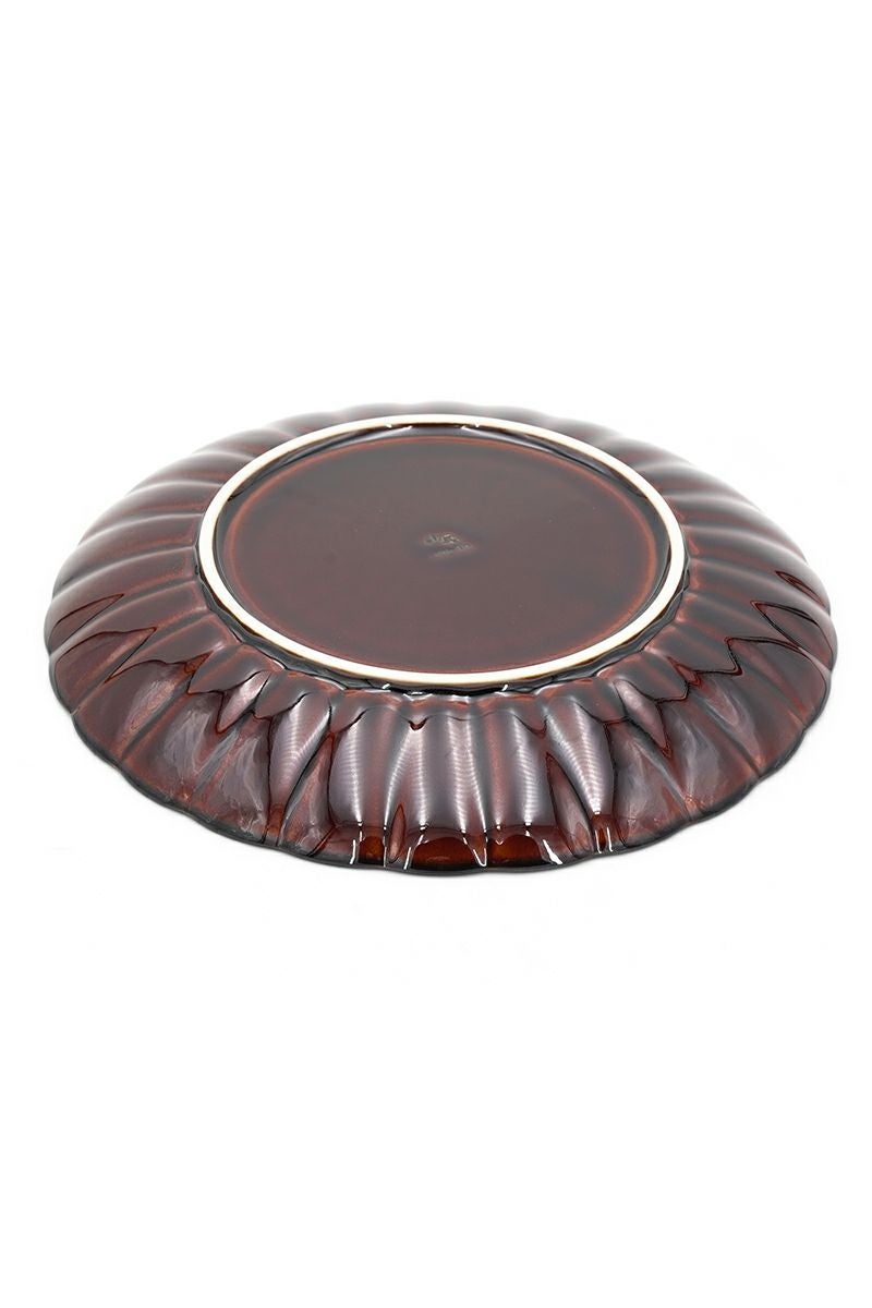 TOJIKITONYA(トウジキトンヤ)ぎやまん 8寸皿：漆 13561 -1