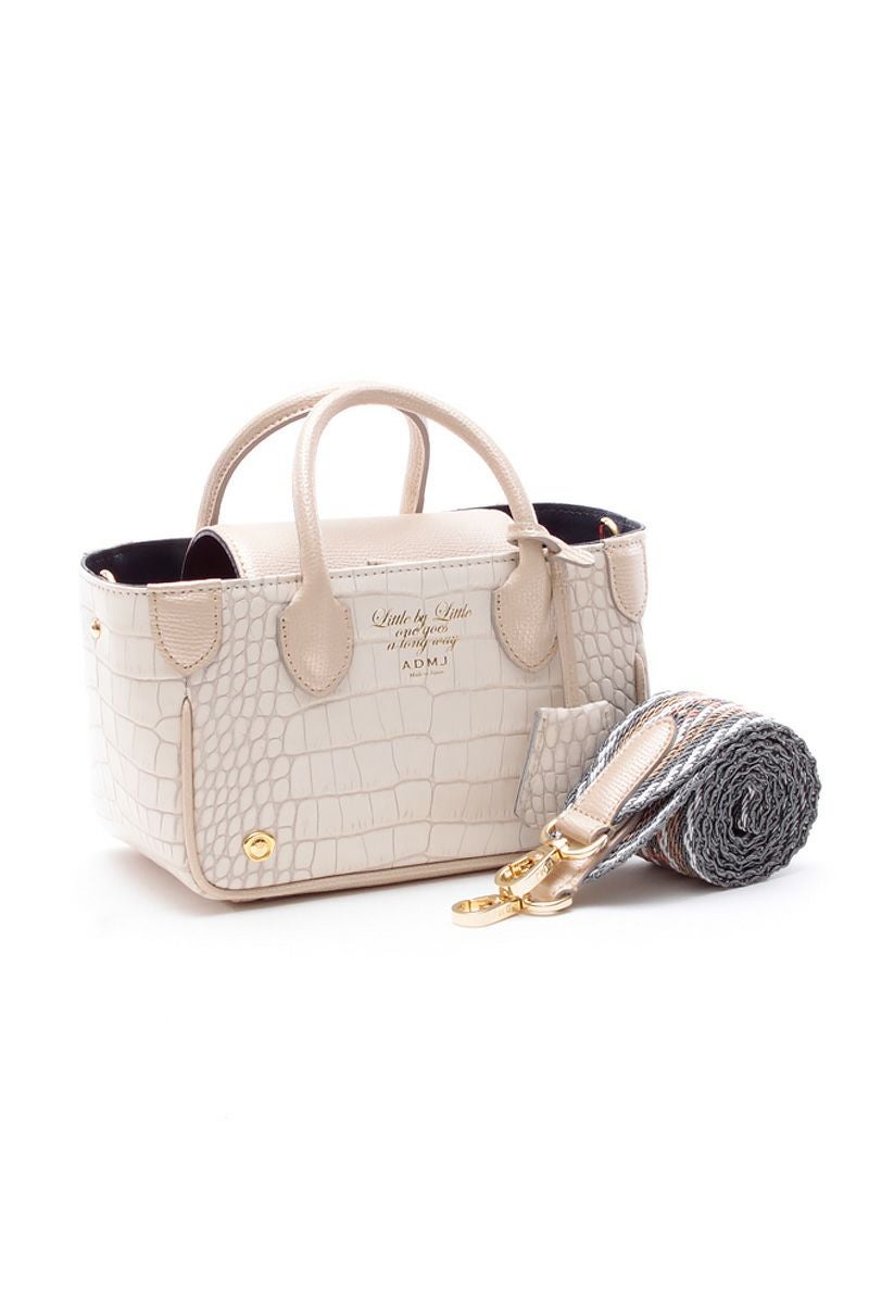 A.D.M.J.（エーディエムジェイ）クロコダイル型押し　マイクロミニトート 23SS01004