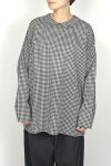 homspun(ホームスパン)ギンガムダブルフラットカラー　プルオーバーブラウス　5704 -1