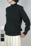 homspun(ホームスパン)30/1フライスハイネック長袖プルオーバー　モックネックプルオーバー 6359