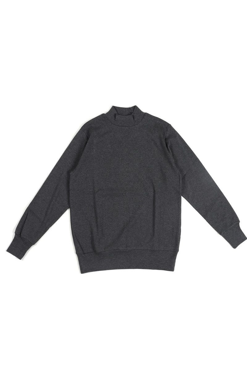 homspun(ホームスパン)30/1フライスハイネック長袖プルオーバー　モックネックプルオーバー 6359 -3