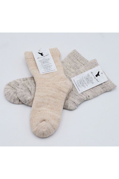 Hummingbird(ハミングバード)裏シルク2重編みルームソックスMサイズ684043