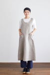 fog linen work フォグリネンワークリネンオーバーエプロンナチュラル　LKA116-N