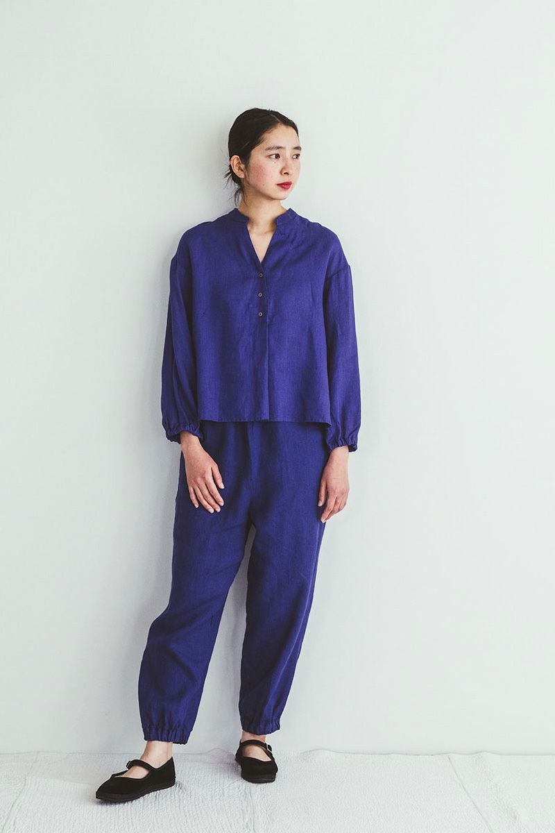 fog linen work フォグリネンワークエマパンツ ブルーアドリアティック LWA523-2403 -1