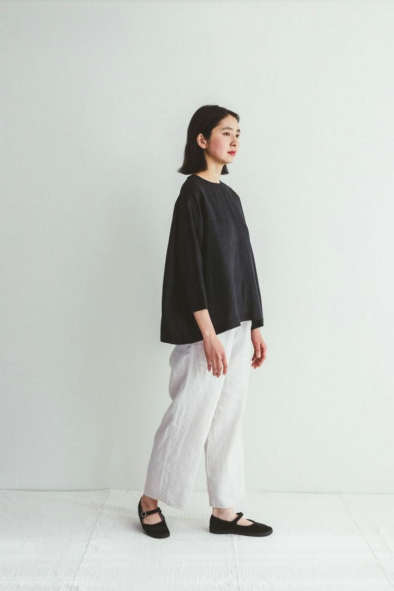 fog linen work フォグリネンワークNINA TOP BLACK ニナ トップ ブラック LWA524-17 -2