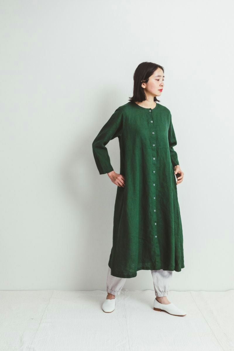 fog linen work フォグリネンワークSUZU DRESS VERT スズ ワンピース ヴェール LWA537-41 -1