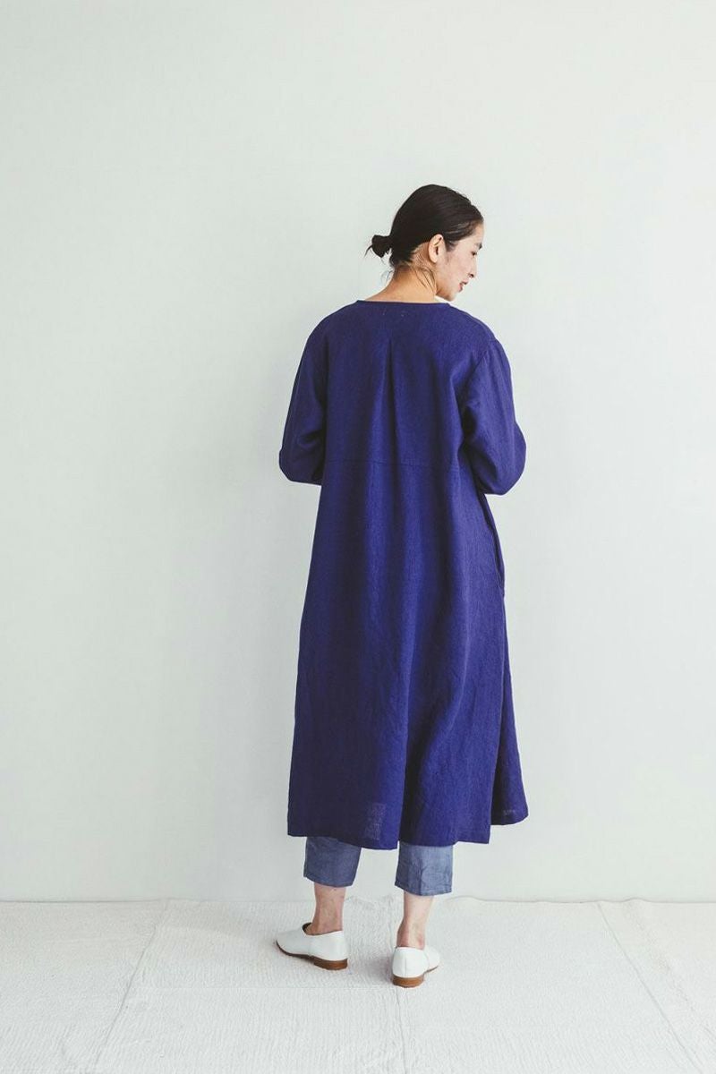 fog linen work フォグリネンワークSUZU DRESS BLEU ADRIATIQUE スズ ワンピース ブルーアドリアティックLWA537-2403 -3