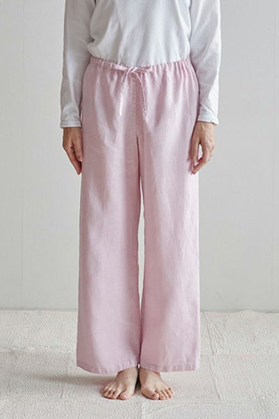 fog linen work フォグリネンワークオワーズ リネンパンツ ローズテ OISE DRAWN STRING PANTS ROSE THE LWW119-668