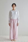 fog linen work フォグリネンワークオワーズ リネンパンツ ローズテ OISE DRAWN STRING PANTS ROSE THE LWW119-668 -1