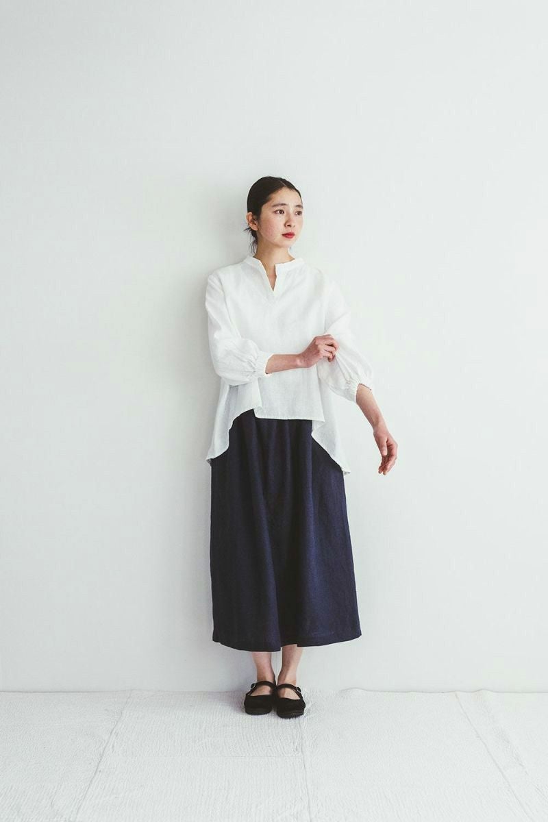 fog linen work フォグリネンワークICHIKA SKIRT BLUE DUR イチカ　スカート　ブルーデュール LWA569-2681 -1