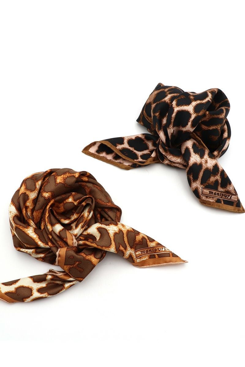 manipuri(マニプリ)＜シルクスカーフ65＞レオパードベグ 0131330020 -2