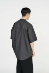 Graphpaper(グラフペーパー)Broad S/S Oversized Band Collar Shirt ブロード半袖バカラーシャツ GM231-50083B -3