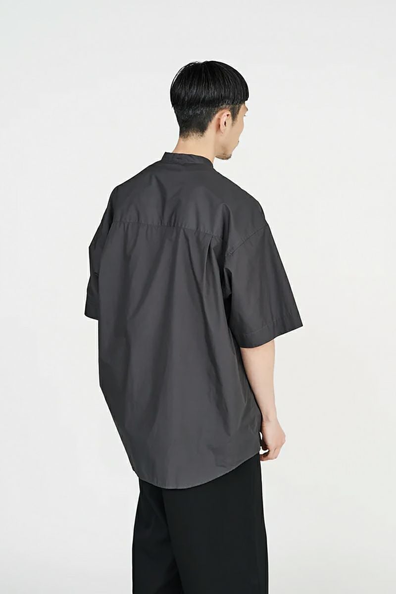 Graphpaper(グラフペーパー)Broad S/S Oversized Band Collar Shirt ブロード半袖バカラーシャツ GM231-50083B -3