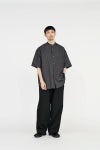 Graphpaper(グラフペーパー)Broad S/S Oversized Band Collar Shirt ブロード半袖バカラーシャツ GM231-50083B -4