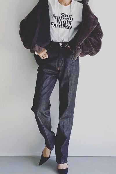 woadblue(ウォードブルー)＜ファッションエディター坪田あさみさんコラボ＞RIGID HIGHRISE（BLACK）ハイライズストレートWB23106