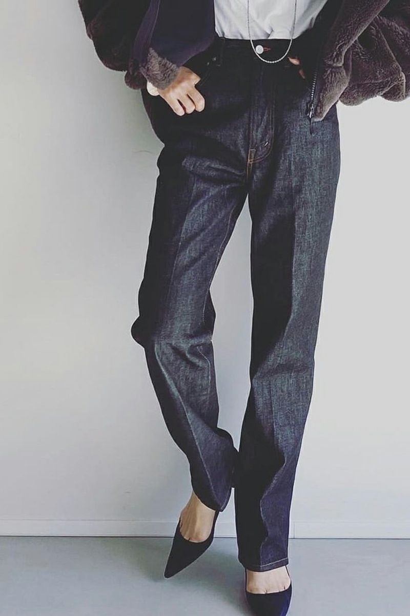 woadblue(ウォードブルー)＜ファッションエディター坪田あさみさんコラボ＞RIGID HIGHRISE（BLACK）ハイライズストレートWB23106 -1