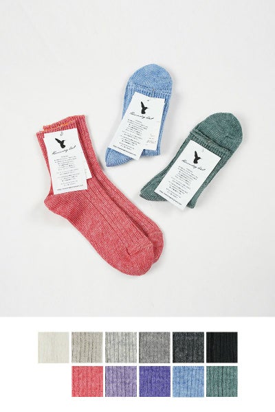 Hummingbird(ハミングバード)リネンリブショートソックス 684883