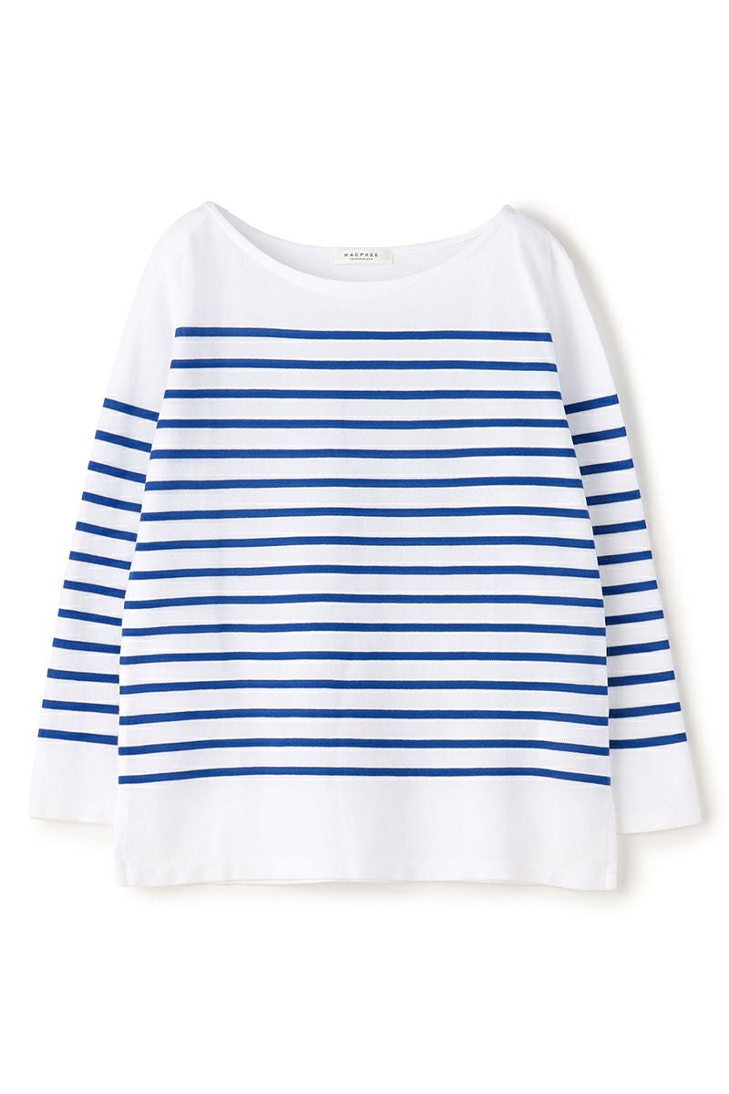 MACPHEE(マカフィー)コットンボーダー ボートネックプルオーバー 12-03-21-03705 -9