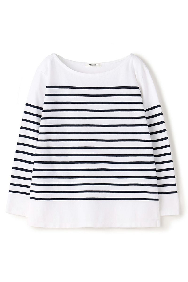 MACPHEE(マカフィー)コットンボーダー ボートネックプルオーバー 12-03-21-03705 -10