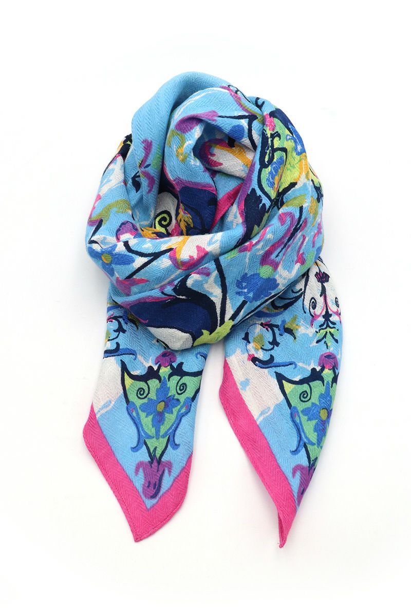 manipuri(マニプリ)＜リネンミックスストール120＞コラージュオーナメントフラワー 0131333022 -4