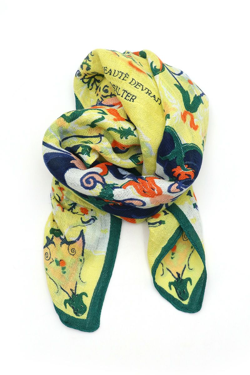 manipuri(マニプリ)＜リネンミックスストール120＞コラージュオーナメントフラワー 0131333022 -6