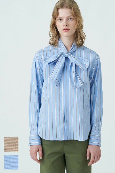 MACPHEE(マカフィー)ファインブロード ボウタイブラウス 12013401203