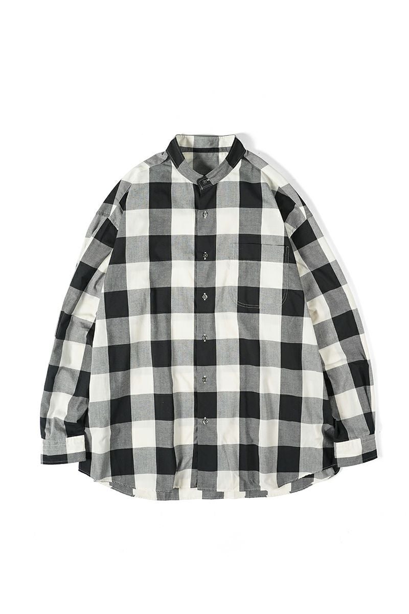 Porter Classic(ポータークラシック)ブロックチェックスタンドカラーシャツ BLOCK CHECK STAND COLLAR SHIRT PC-016-2474