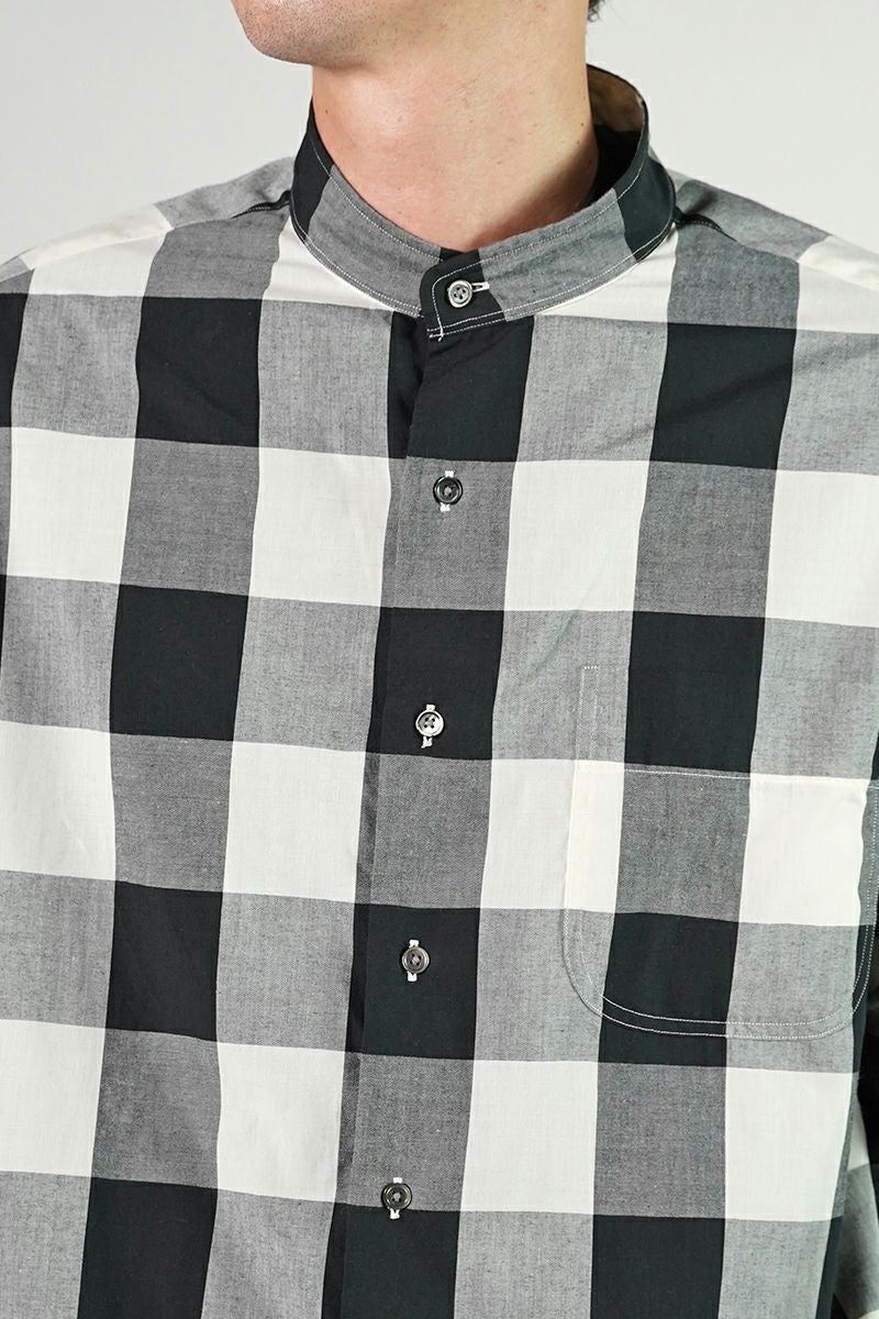 Porter Classic(ポータークラシック)ブロックチェックスタンドカラーシャツ BLOCK CHECK STAND COLLAR SHIRT PC-016-2474 -1