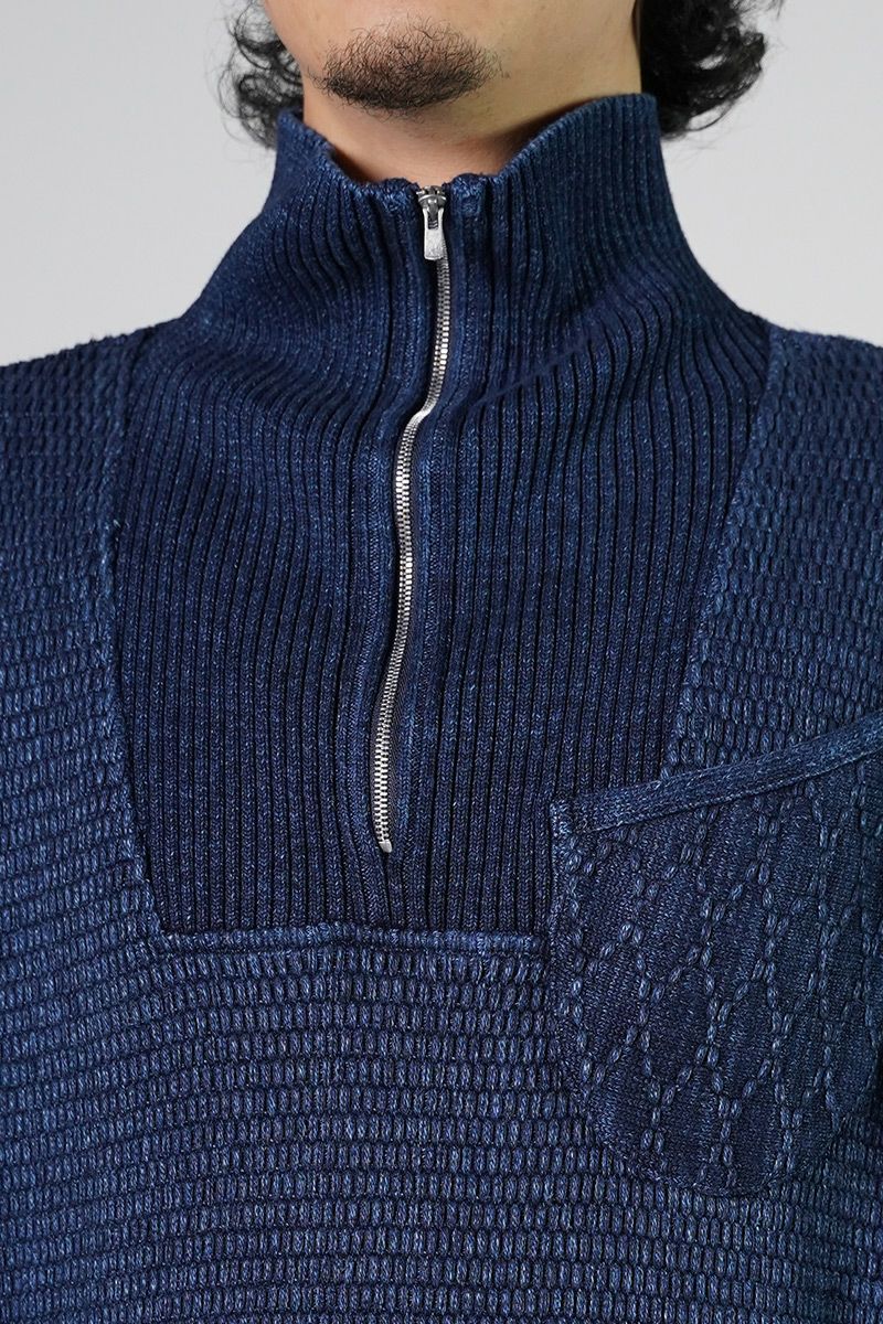 Porter Classic(ポータークラシック)BEATNIK KENDO KNIT HALF ZIP ビートニックケンドーニットハーフジップ　PC-030-2453 -1