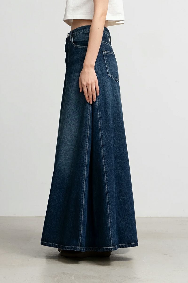 Graphpaper(グラフペーパー)Selvage Denim Skirt-DARK FADE- セルビッチデニムスカート GL24140190DB -5