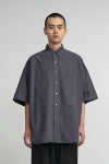 Graphpaper(グラフペーパー)Oxford S/S Oversized B.D Shirt オックスフォード半袖オーバーサイズボタンダウンシャツ GM241-50023B -4