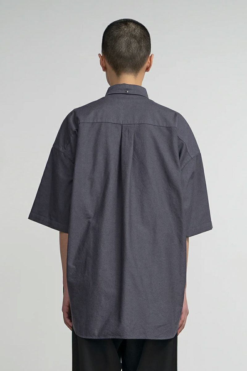 Graphpaper(グラフペーパー)Oxford S/S Oversized B.D Shirt オックスフォード半袖オーバーサイズボタンダウンシャツ GM241-50023B -6