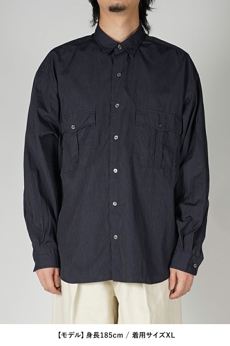 Porter Classic(ポータークラシック)ROLL UP PIN STRIPE SHIRT ロールアップピンストライプシャツ PC-016-2757 -7