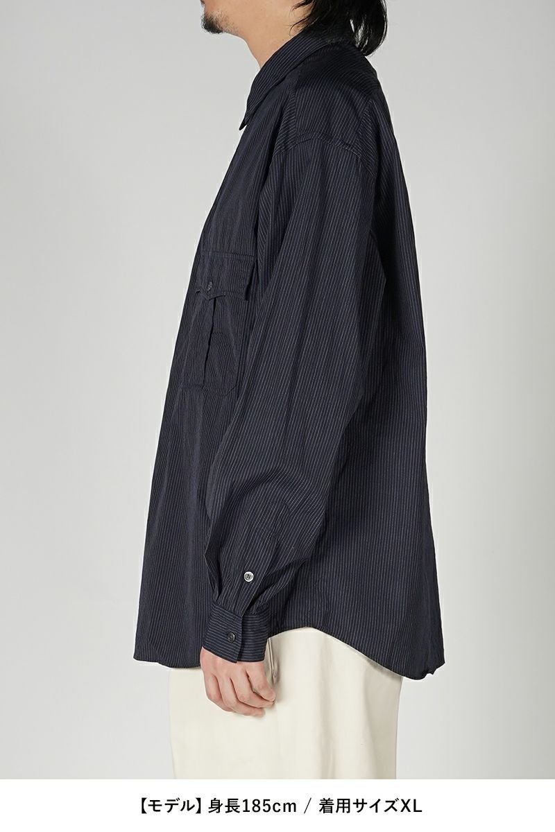 Porter Classic(ポータークラシック)ROLL UP PIN STRIPE SHIRT ロールアップピンストライプシャツ PC-016-2757 -8