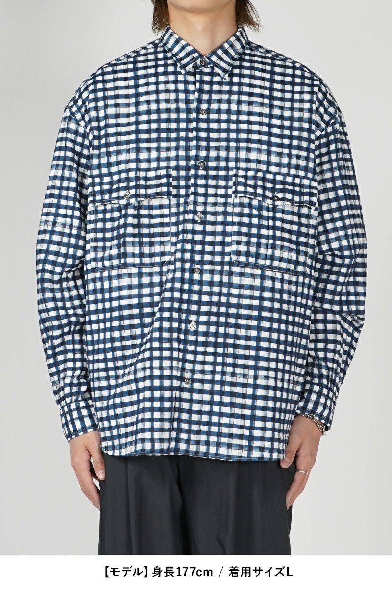 Porter Classic(ポータークラシック)ROLL UP 水彩 GINGHAM SHIRT ロールアップ水彩ギンガムシャツ PC-016-2215 -14