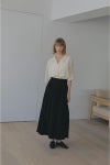 MANOF(マノフ)BELTED TUCK FLARE SKIRT ベルテッドタックフレアスカート 86109-6042 -1
