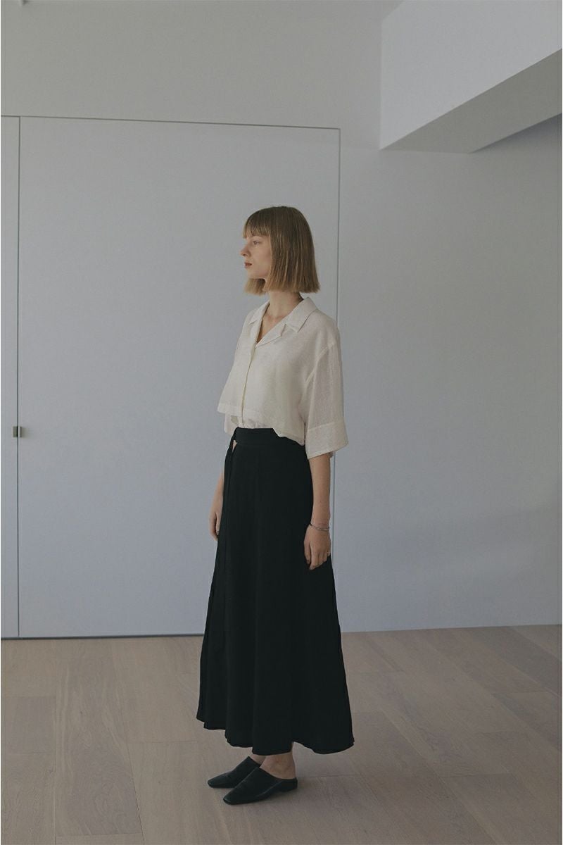 MANOF(マノフ)BELTED TUCK FLARE SKIRT ベルテッドタックフレアスカート 86109-6042 -2
