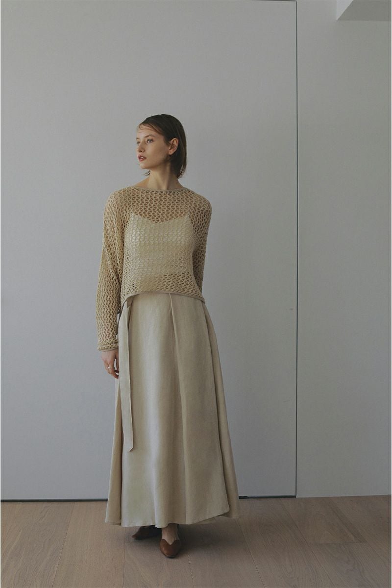 MANOF(マノフ)BELTED TUCK FLARE SKIRT ベルテッドタックフレアスカート 86109-6042 -6