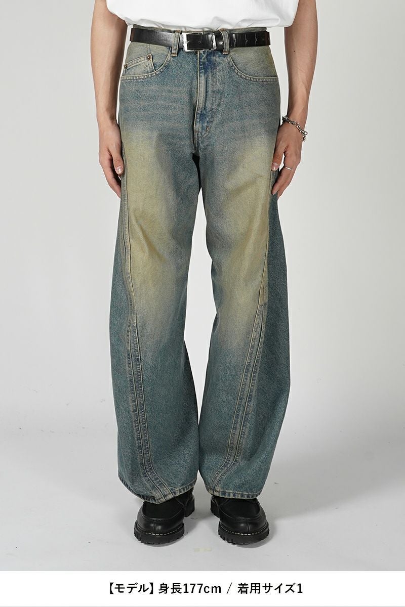 NVRFRGT(ネバーフォーゲット)3D TWISTED WIDE LEG 3Dツイステッドワイドレッグ NF241P08B -9