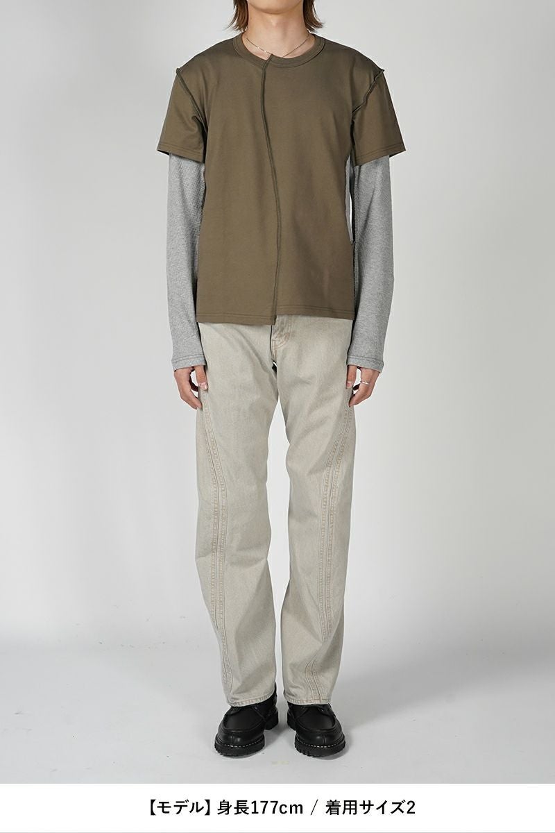 NVRFRGT(ネバーフォーゲット)LAYERED LONG SLEEVE T-SHIRT レイヤード長袖Tシャツ NF241T04 -5