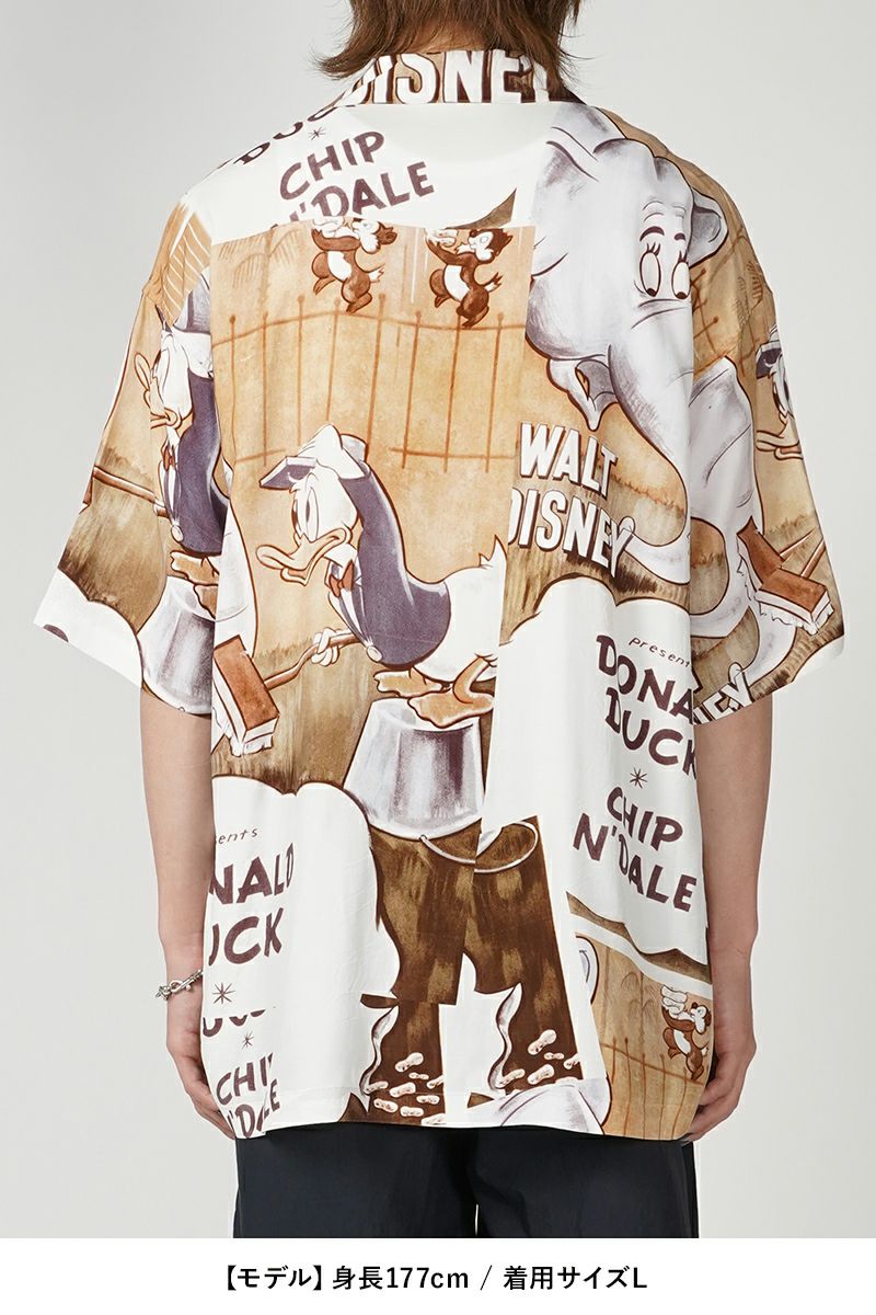 Porter Classic(ポータークラシック)DISNEY V/P PC ALOHA COLLECTION ALOHA SHIRT / DONALD DUCK CHIPN' DALE ディズニービンテージポスターPCアロハコレクションアロハシャツ ドナルドダック・チップ&デール PC-024-2706 -8