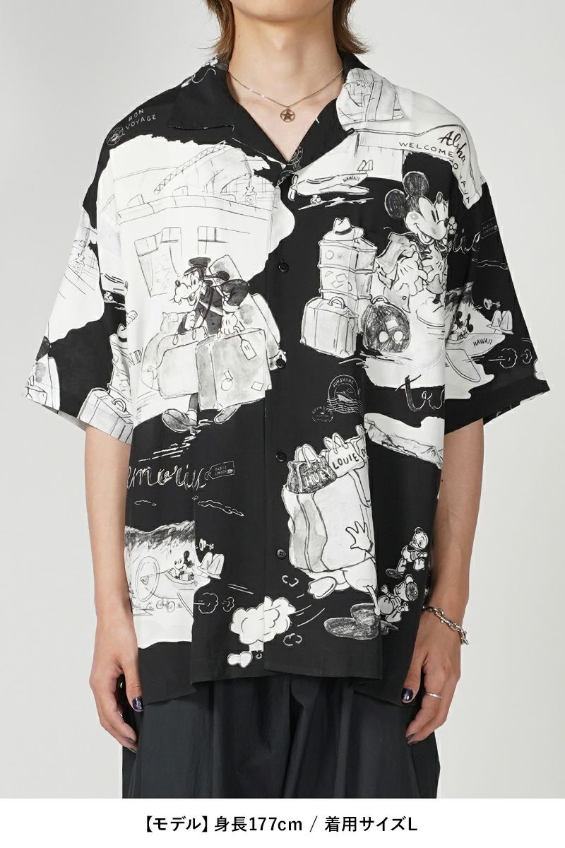 Porter Classic(ポータークラシック)DISNEY M&F PC ORIGINAL ART ALOHA COLLECTION ALOHA SHIRT TRAVEL MEMORIES ディズニーミッキー&フレンズPCオリジナルアートアロハコレクションアロハシャツ トラベルメモリーズ PC-024-2708 -6