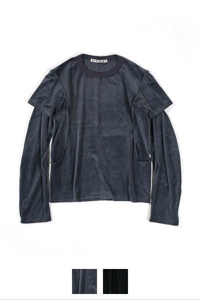 NVRFRGT(ネバーフォーゲット)VELOUR DOUBLE LAYER LONG SLEEVE T-SHIRT ベロアダブルレイヤー長袖Tシャツ NF242T08