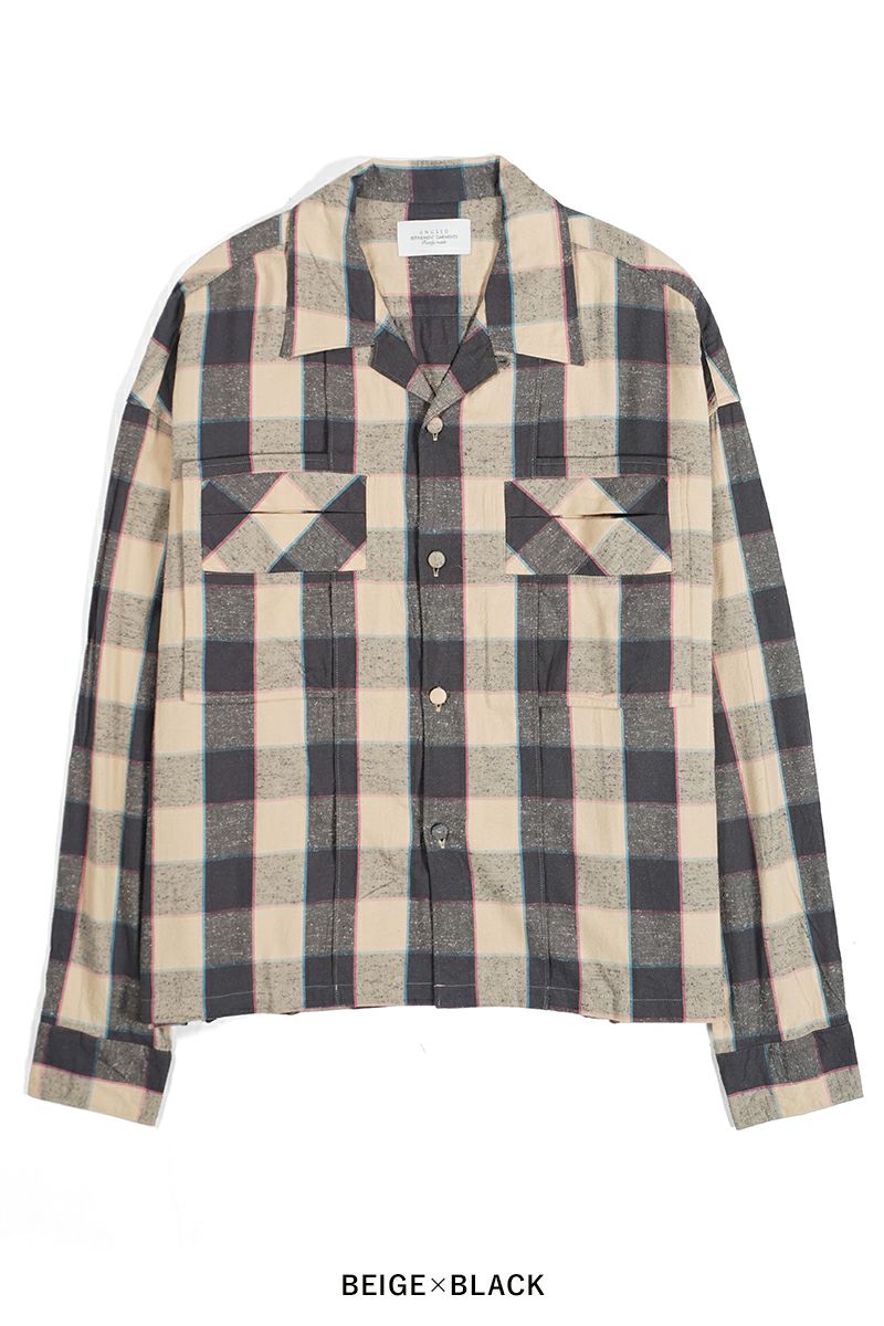 UNUSED(アンユーズド)Long sleeve check shirt 長袖チェックシャツ US2468 -13