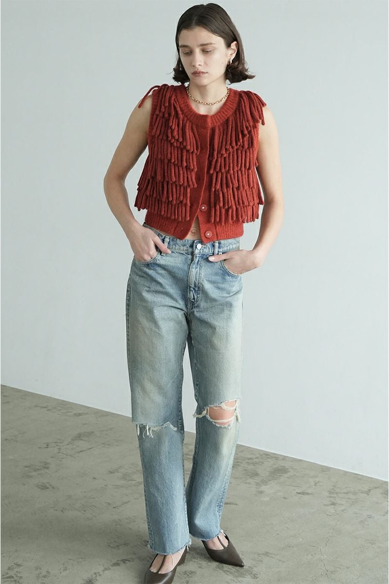 CLANE(クラネ) | CLANE(クラネ)W FACE FRINGE KNIT VEST ダブル