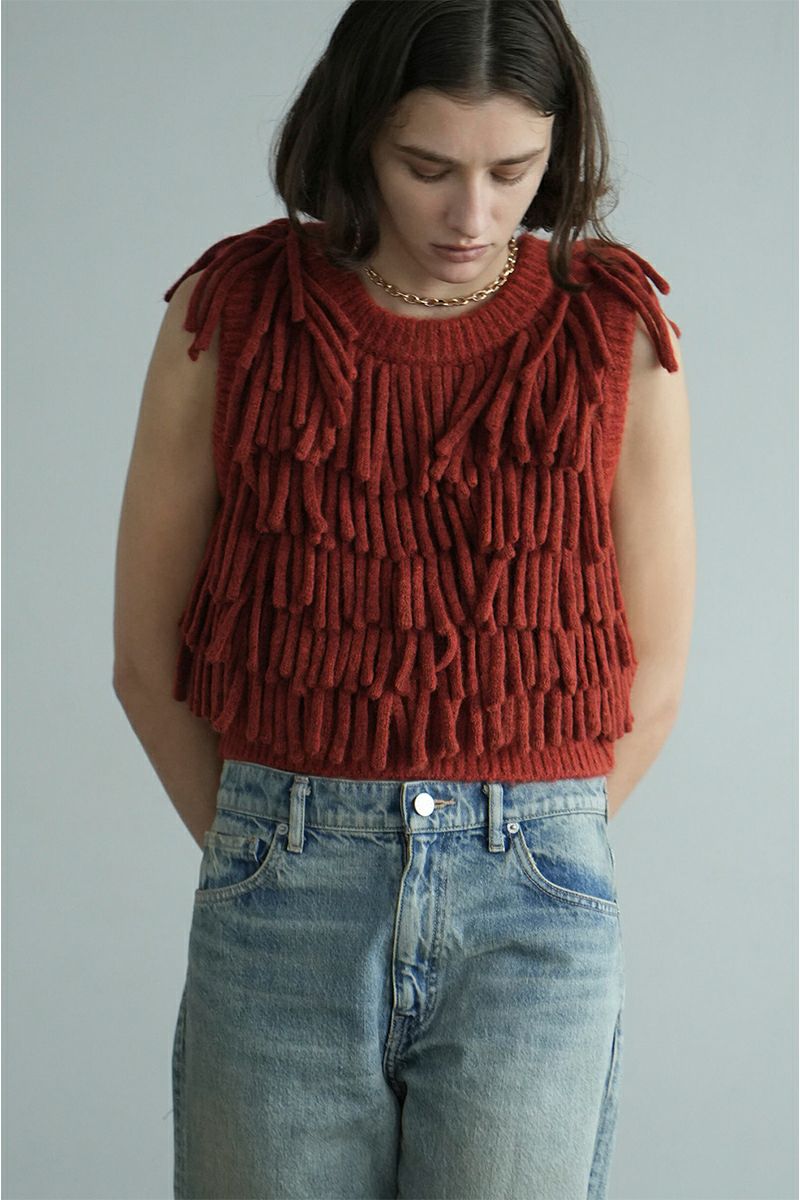 CLANE(クラネ) | CLANE(クラネ)W FACE FRINGE KNIT VEST ダブル