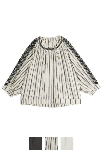 PORTE (ポルト)【広告掲載商品】<br>綿麻刺繍スリーブブラウス 88503