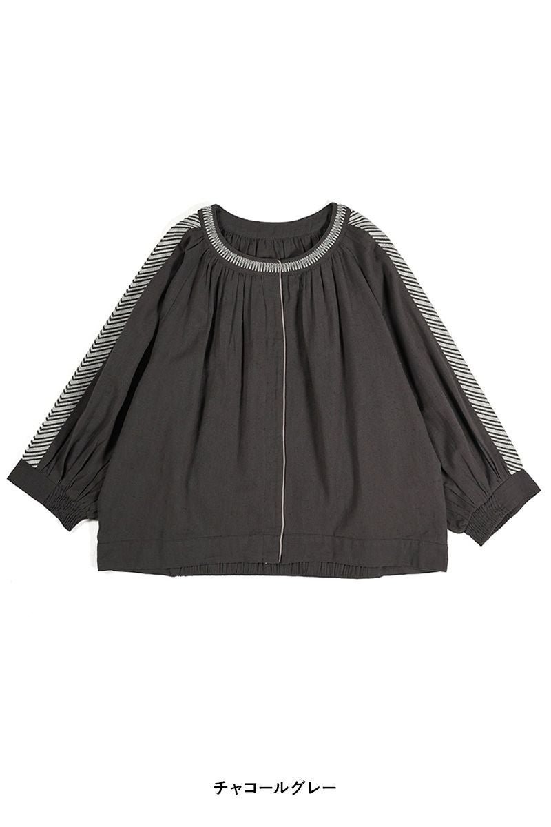 PORTE (ポルト)【広告掲載商品】<br>綿麻刺繍スリーブブラウス 88503 -12